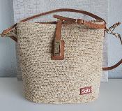 Sac à main en raphia nature bandoulière fait main de Madagascar 
