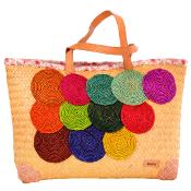 Sac en jonc artisanal à motif rond couleur de Madagascar