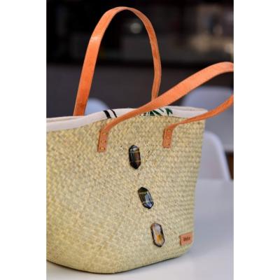 Sac en jonc artisanal deco corne de Madagascar