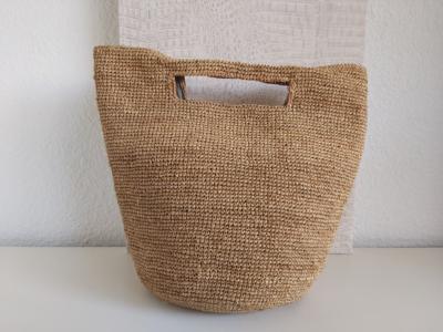 Sac seau en raphia avec doublure fait main de Madagascar