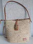 Sac à main en raphia nature bandoulière fait main de Madagascar 