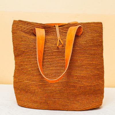 Sac  main en raphia femme naturel fait main