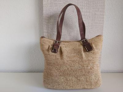 Sac en raphia crochet nature fait main de Madagascar